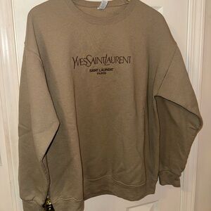 Yves Saint Laurent Olive Green Crewneck Sweatshirt
